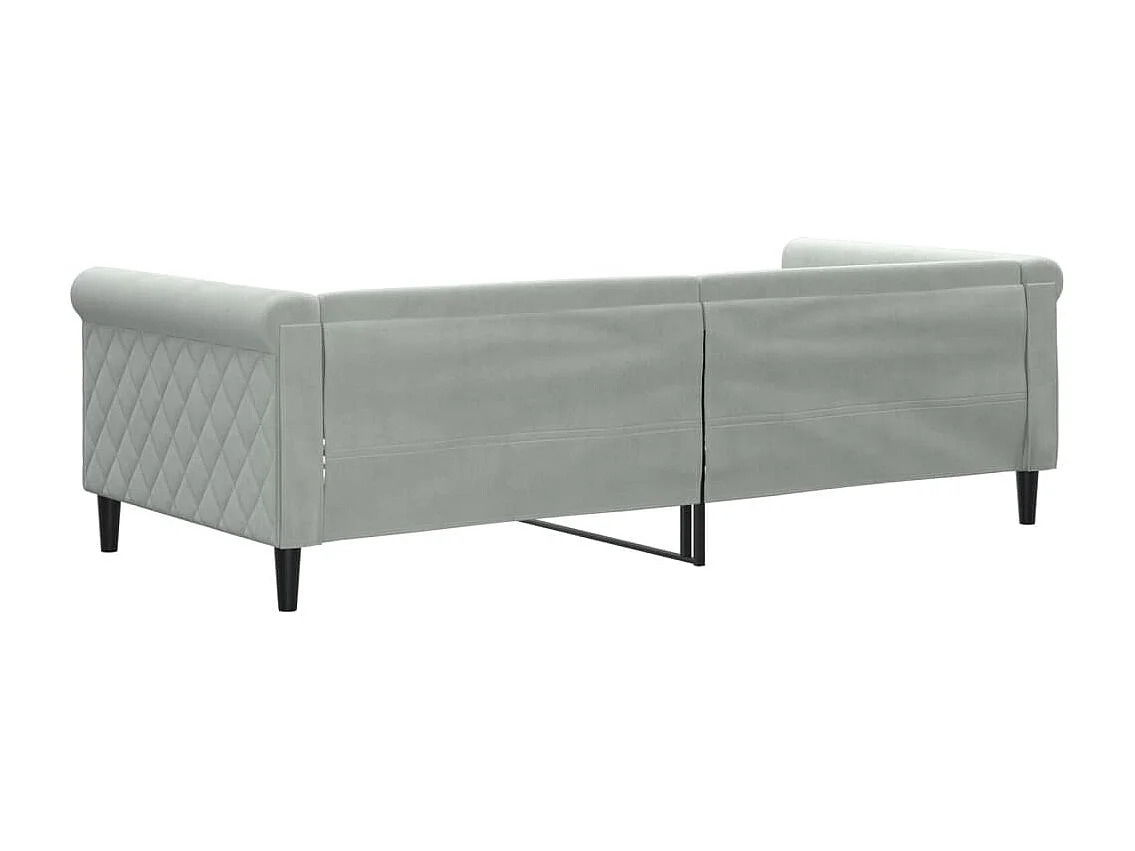 Divano letto senza materasso grigio chiaro 90x200 cm velluto