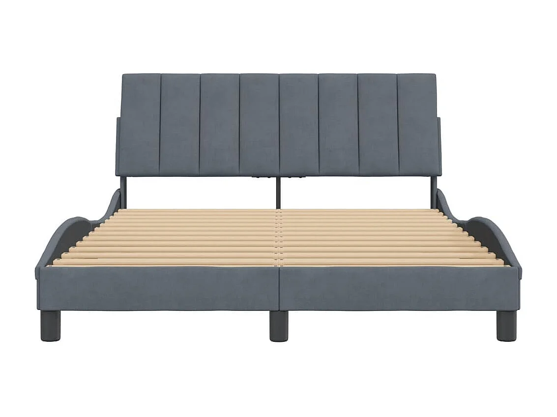 Bedframe zonder matras donkergrijs 140x190 cm fluweel