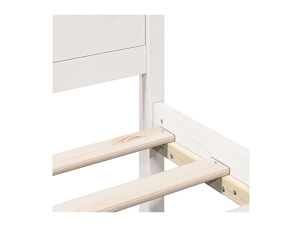 Wit bedframe 140 x 200 cm Massief grenenhout