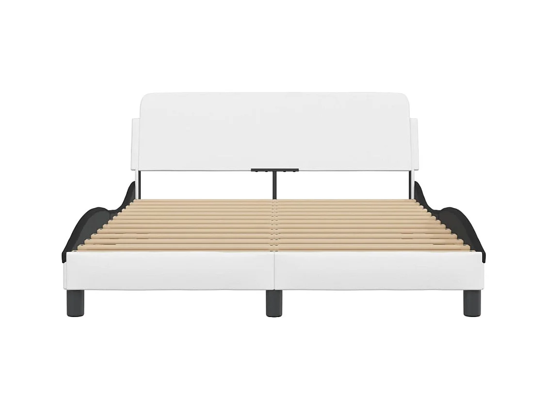 Bedframe zonder matras wit en zwart 120x200 cm kunstleer