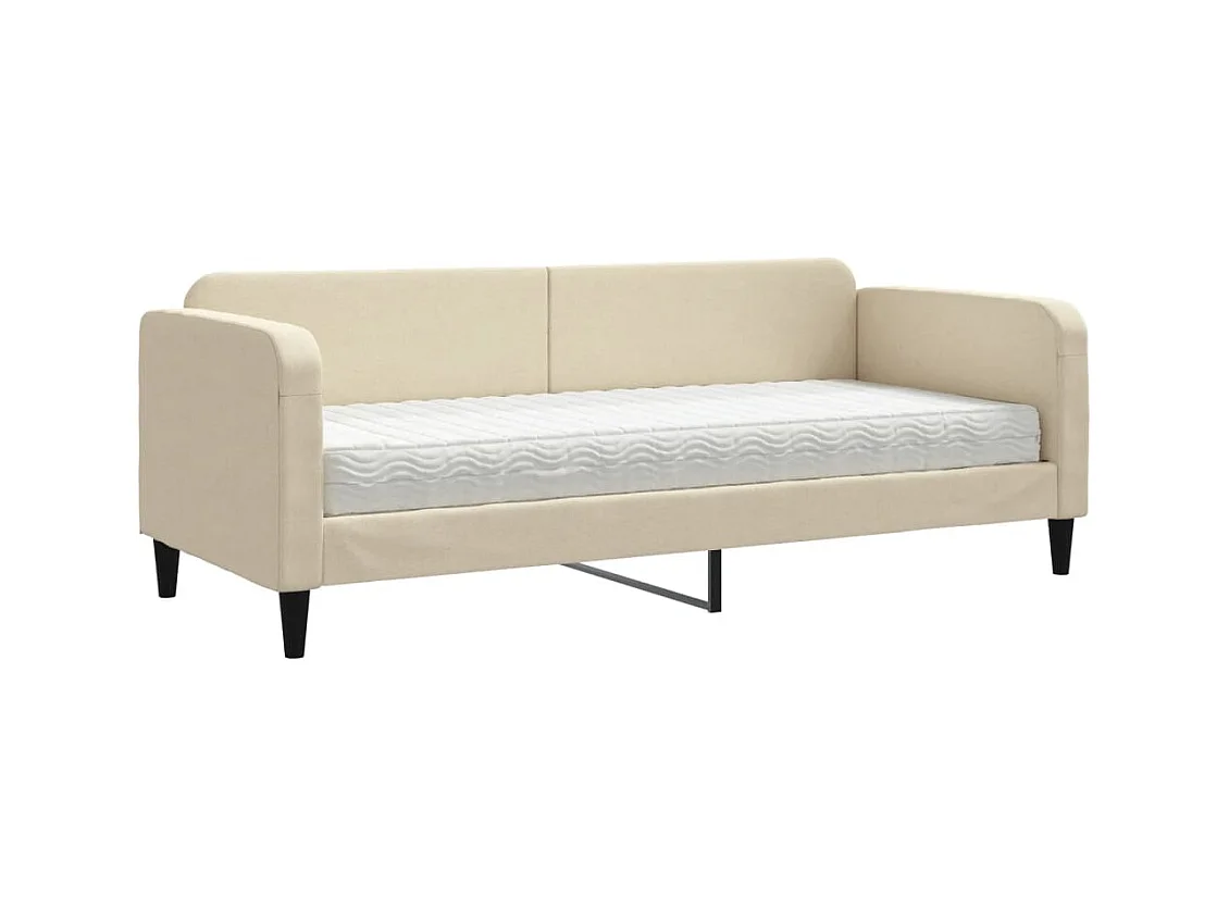Dagbed met crèmekleurige matras 80x200 cm stof
