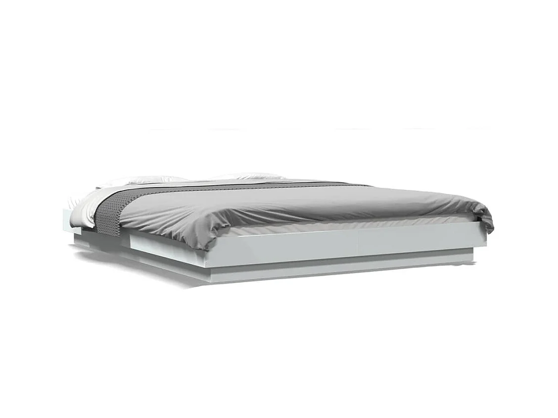 Bedframe met LED-verlichting zonder matras wit 160x200 cm