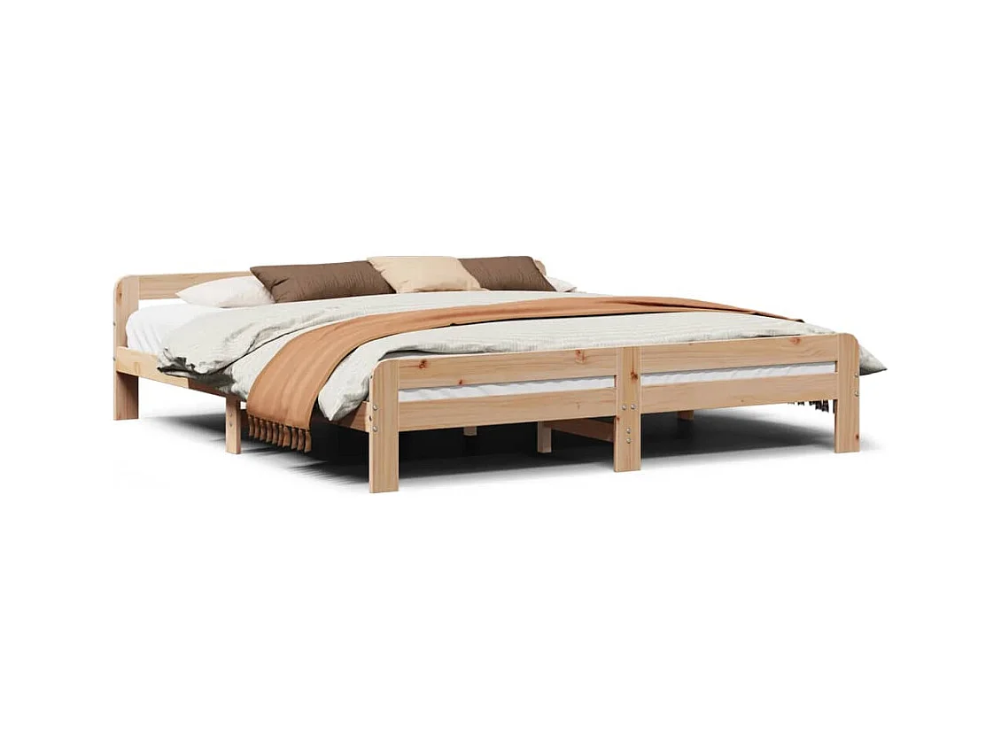 Estructura de cama sin colchón 200x200 cm madera maciza de pino