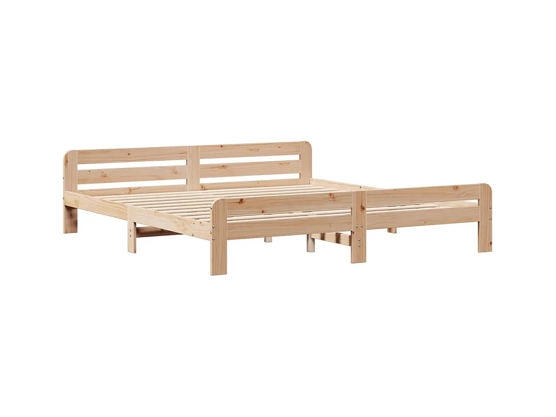 Estructura de cama sin colchón 200x200 cm madera maciza de pino