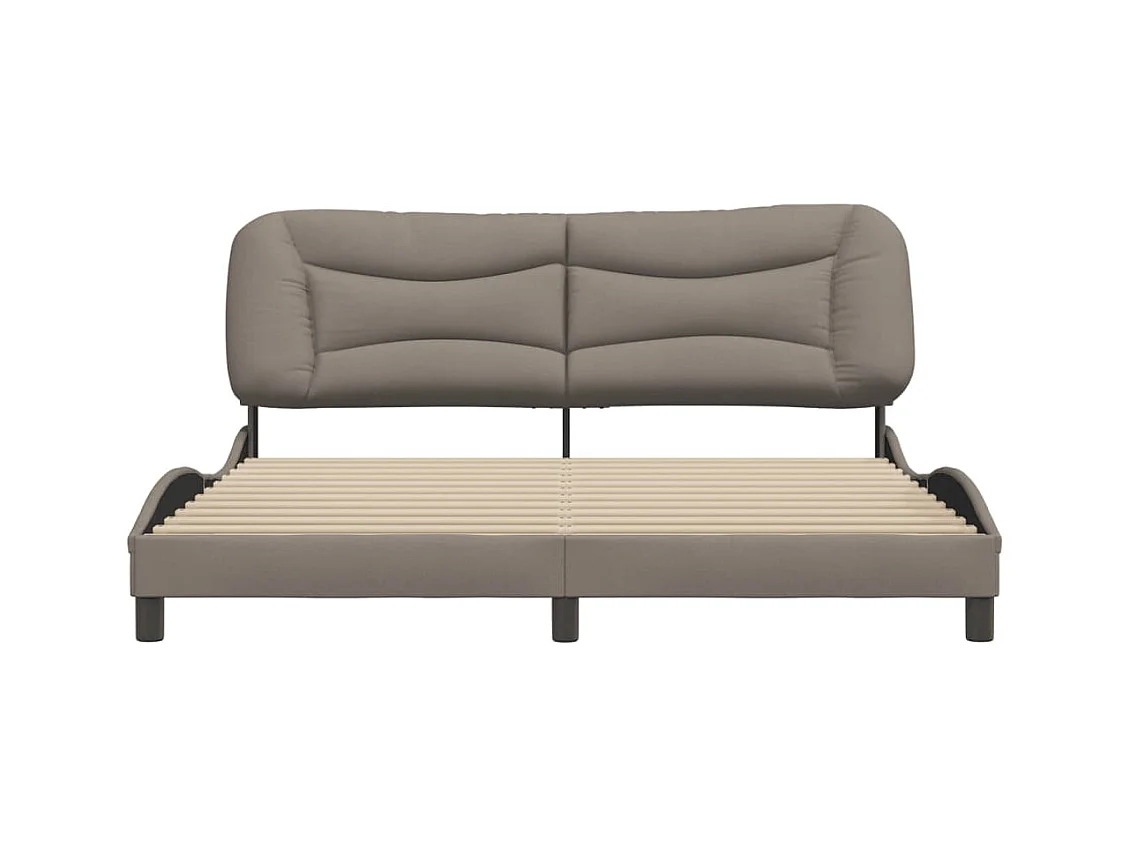 Struttura letto senza materasso in tessuto tortora 180x200 cm
