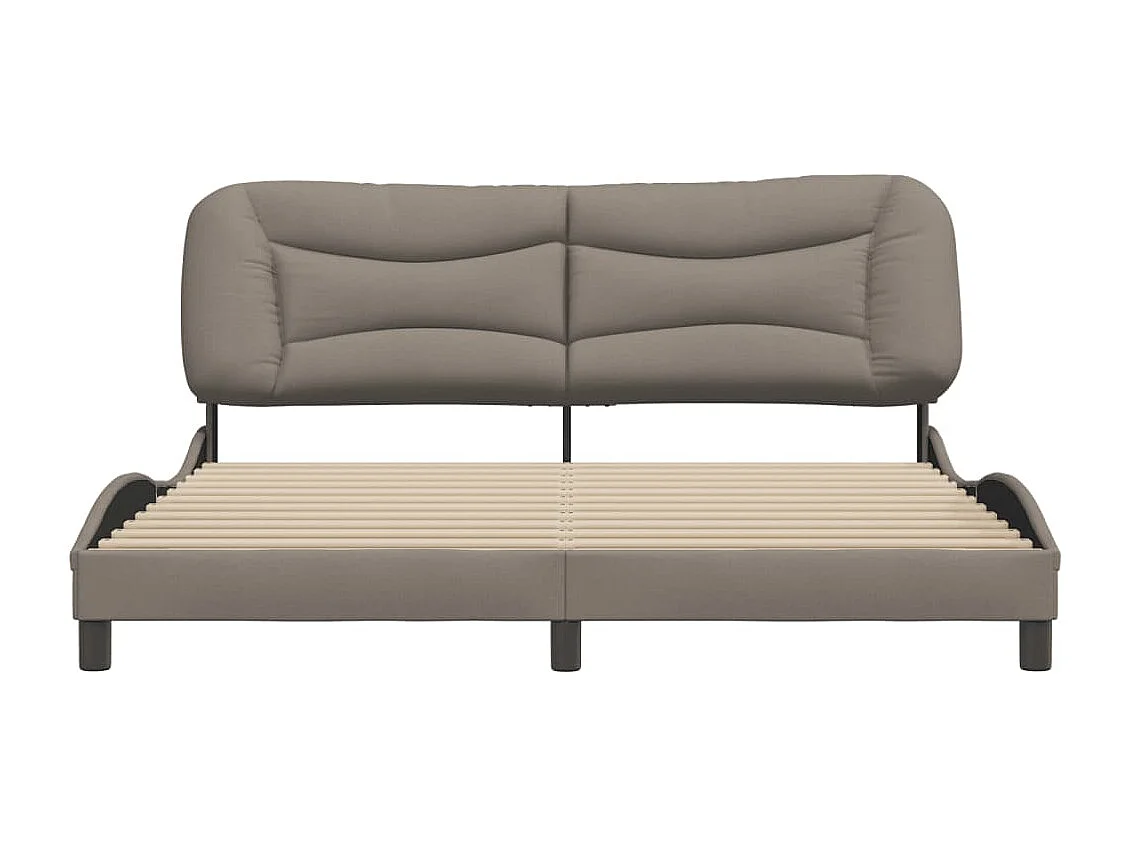Cadre de lit sans matelas taupe 180x200 cm tissu