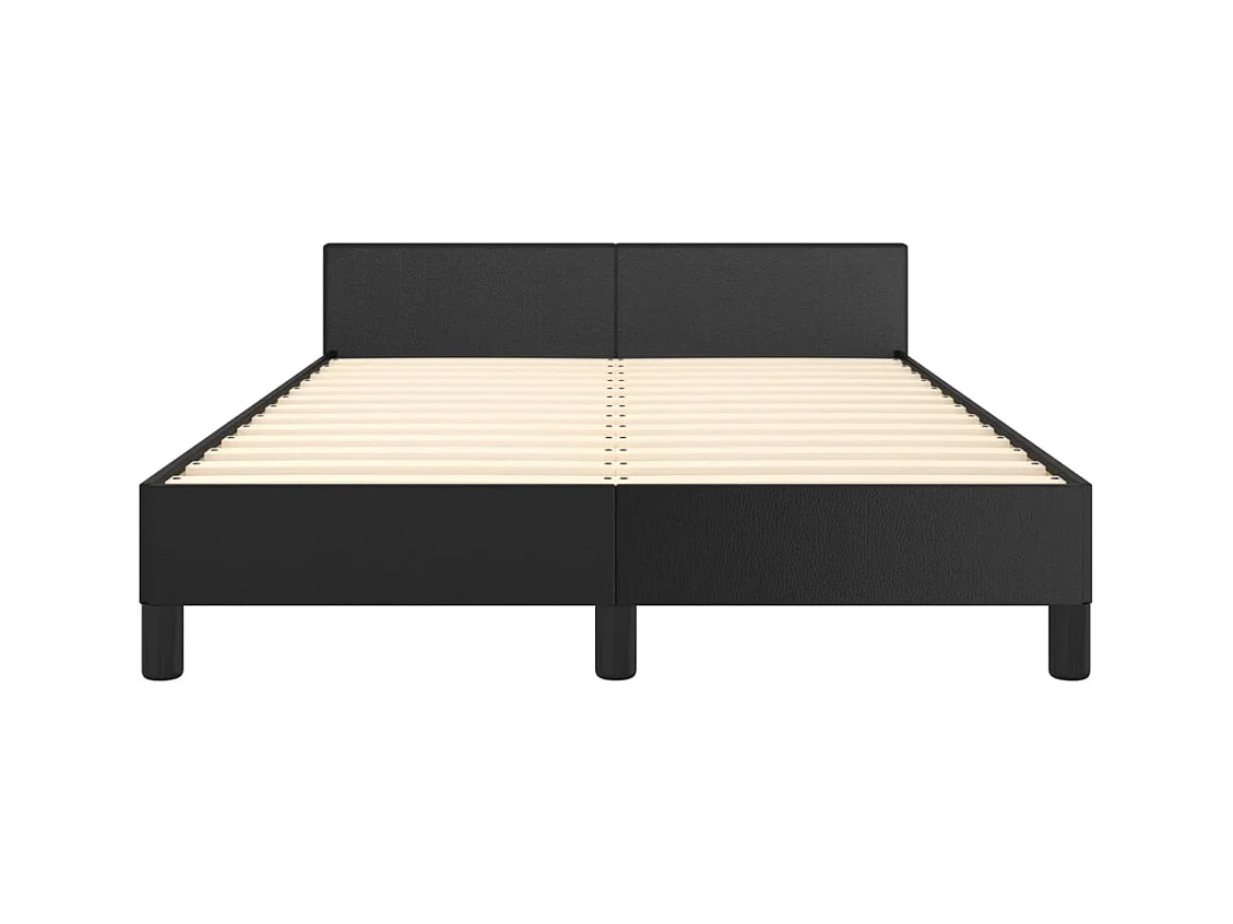 Estructura de cama sin colchón negra 120x200 cm polipiel