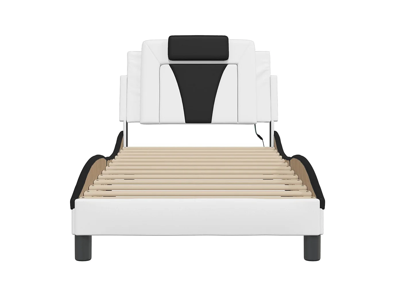 Cadre de lit avec LED sans matelas blanc et noir 90x200 cm