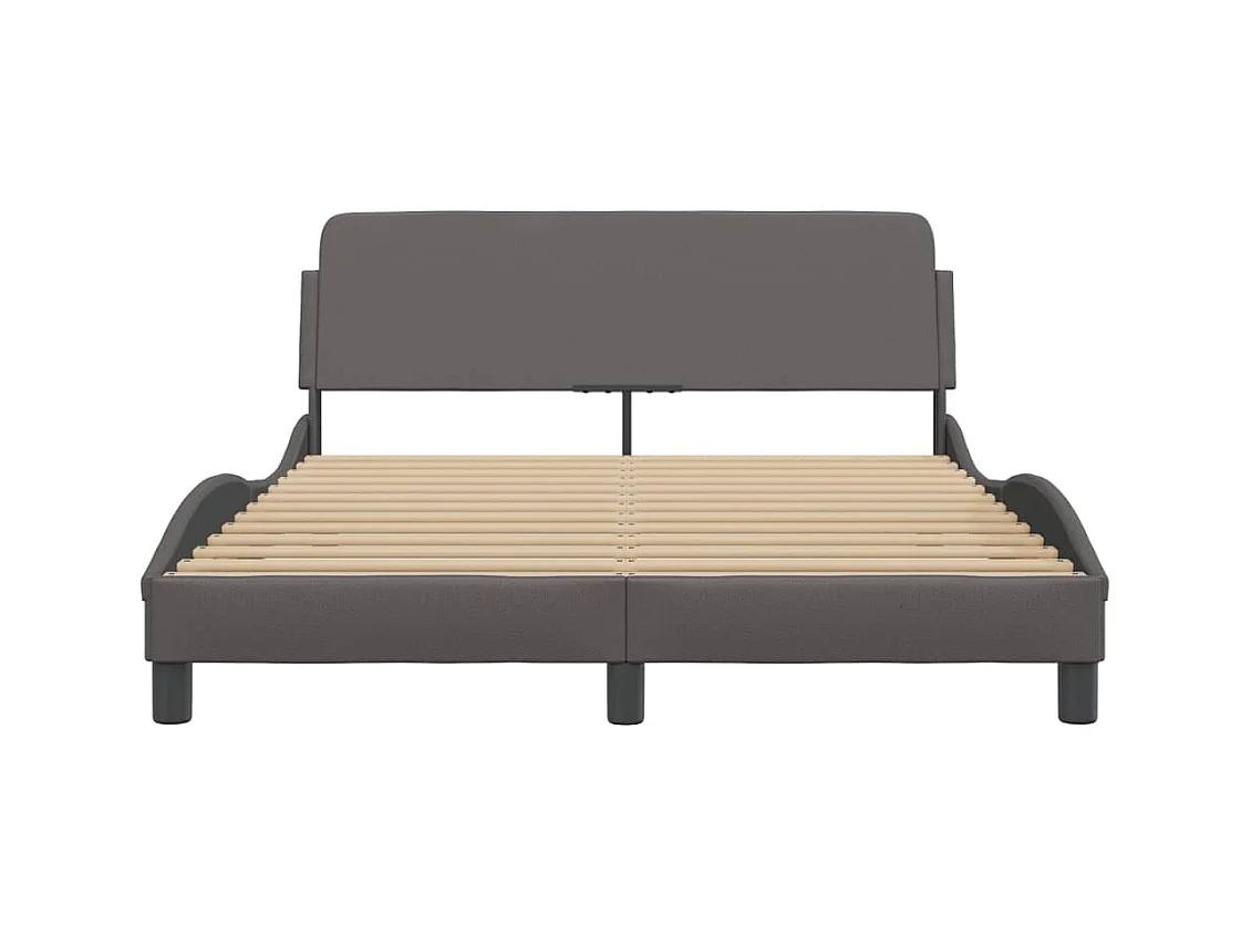 Estructura de cama sin colchón gris 120x200 cm polipiel