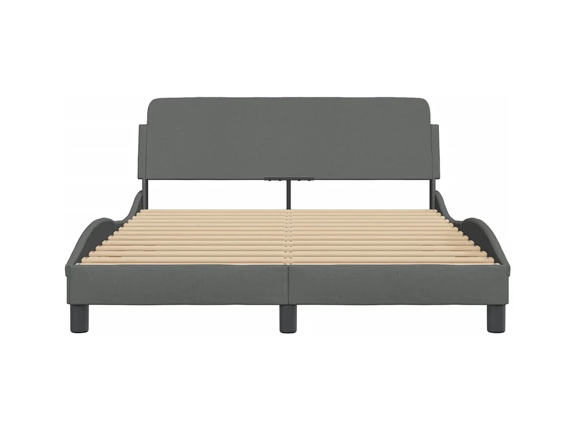 Bedframe zonder matras donkergrijs 140x190 cm stof