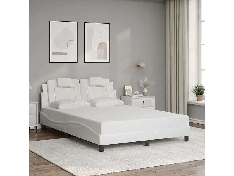 Bedframe zonder matras wit 120x200 cm kunstleer