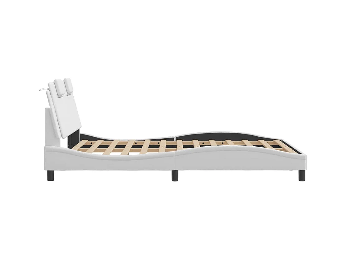 Bedframe zonder matras wit 120x200 cm kunstleer