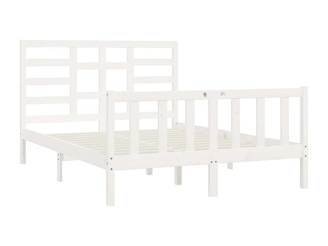 Cadre de lit sans matelas blanc 160x200 cm bois de pin massif
