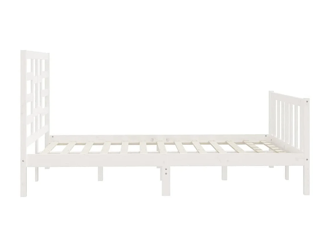 Cadre de lit sans matelas blanc 160x200 cm bois de pin massif