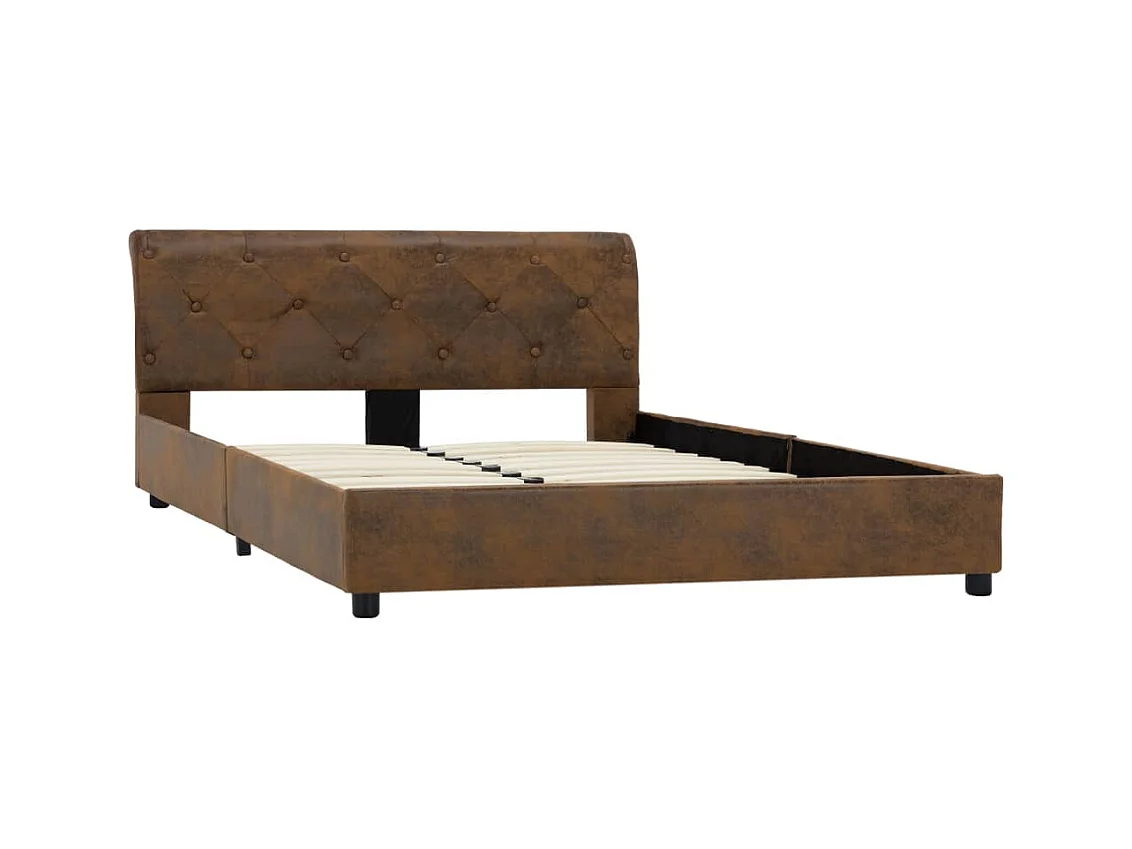 Cadre de lit Marron Similicuir daim 140 x 200 cm