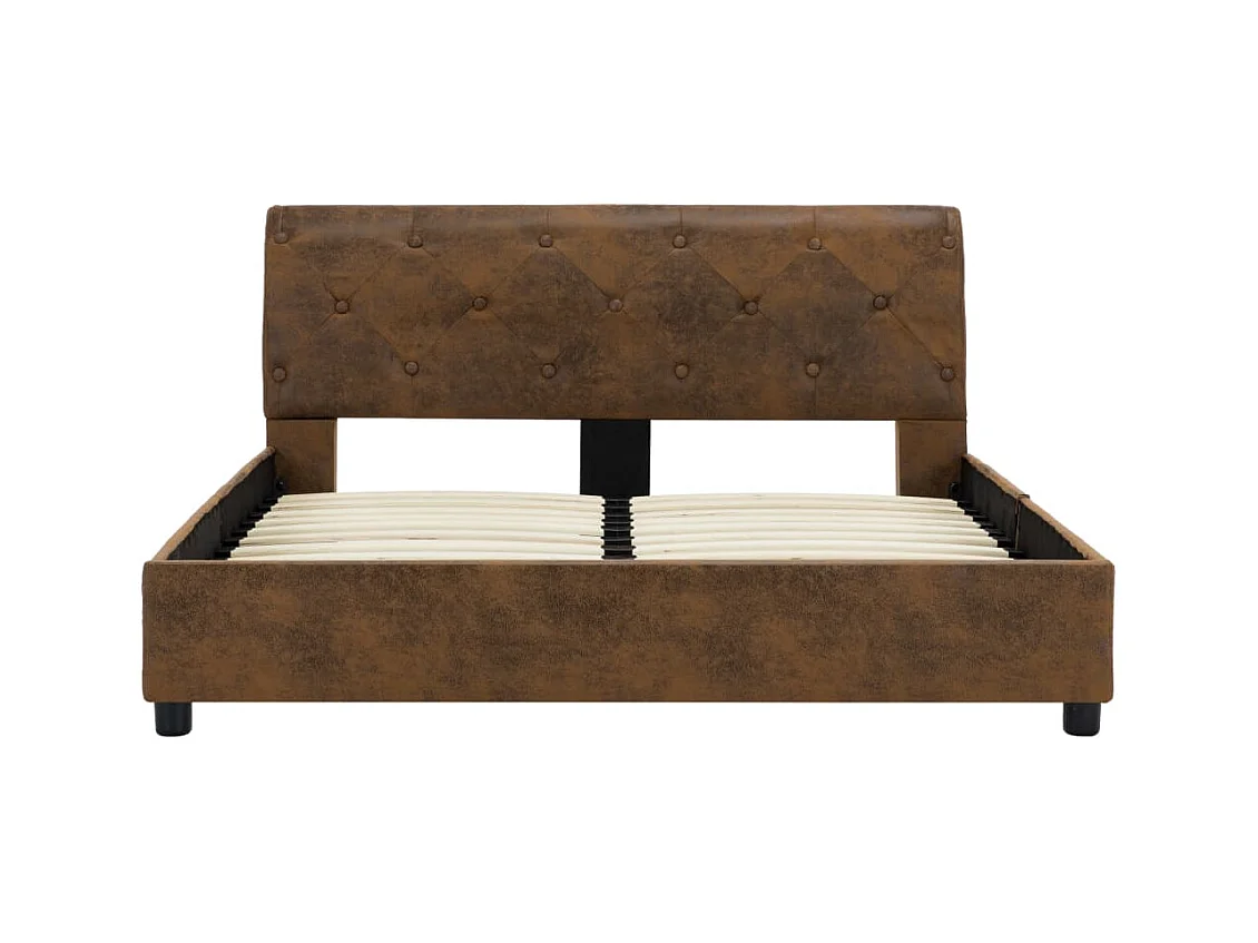 Cadre de lit Marron Similicuir daim 140 x 200 cm