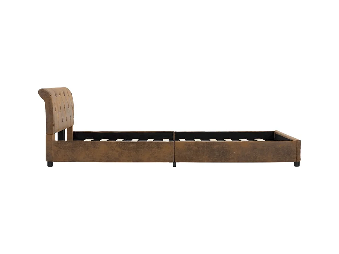 Cadre de lit Marron Similicuir daim 140 x 200 cm