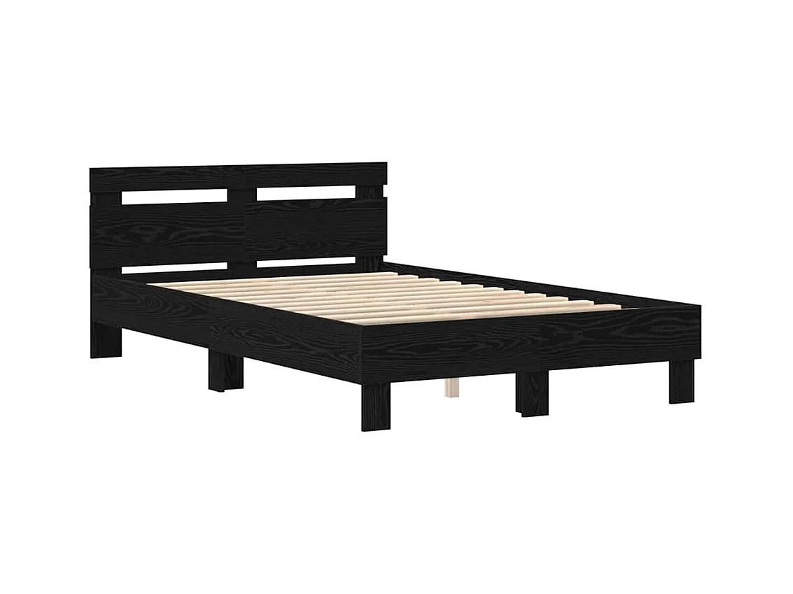 Struttura letto in rovere nero 135 x 190 cm in legno ingegnerizzato