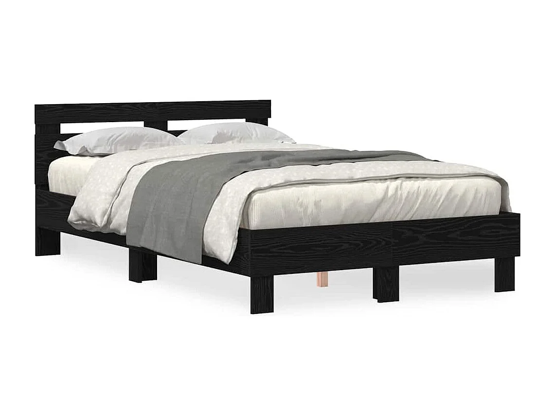 Struttura letto in rovere nero 135 x 190 cm in legno ingegnerizzato