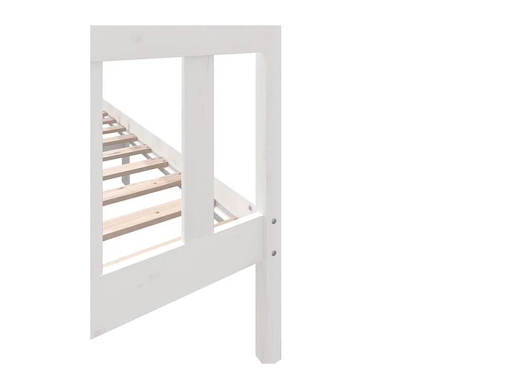 Cadre de lit sans matelas blanc bois massif 160x200 cm