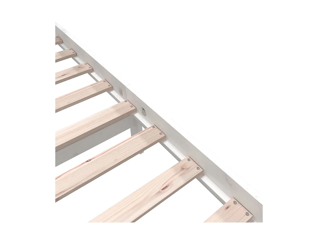 Cadre de lit sans matelas blanc bois massif 160x200 cm