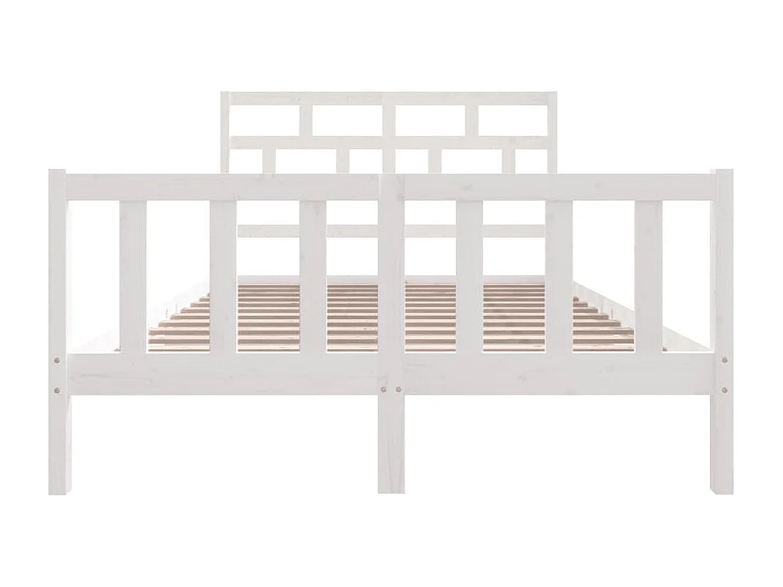 Cadre de lit sans matelas blanc bois massif 160x200 cm