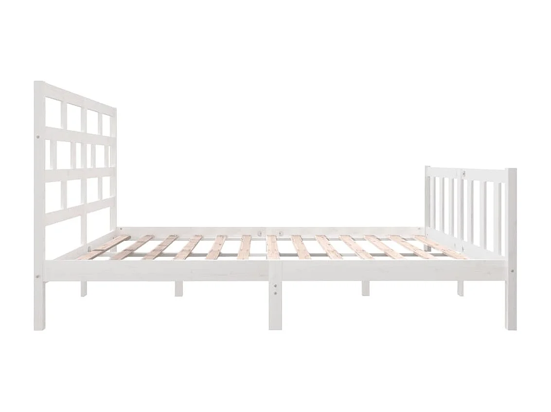 Cadre de lit sans matelas blanc bois massif 160x200 cm