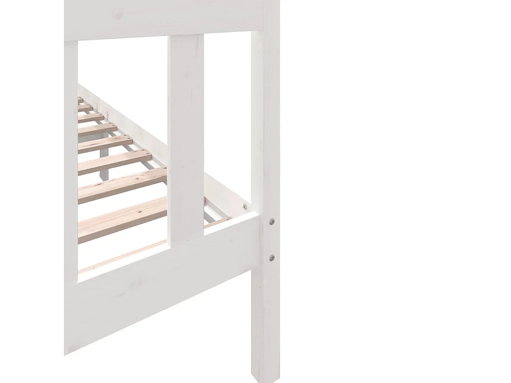 Cadre de lit sans matelas blanc bois massif 160x200 cm