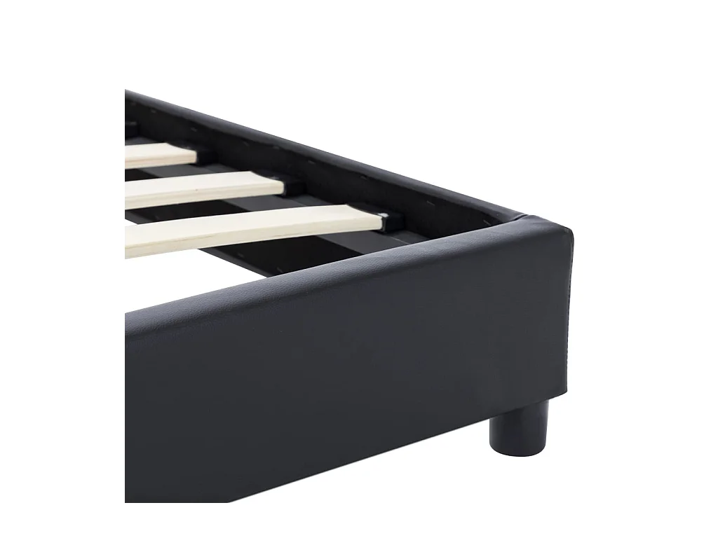Estructura de cama sin colchón polipiel negra 140x200 cm