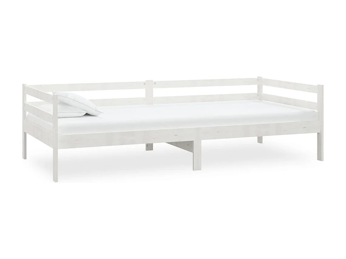 Daybed con colchón 90x200 cm Blanco Madera maciza de pino