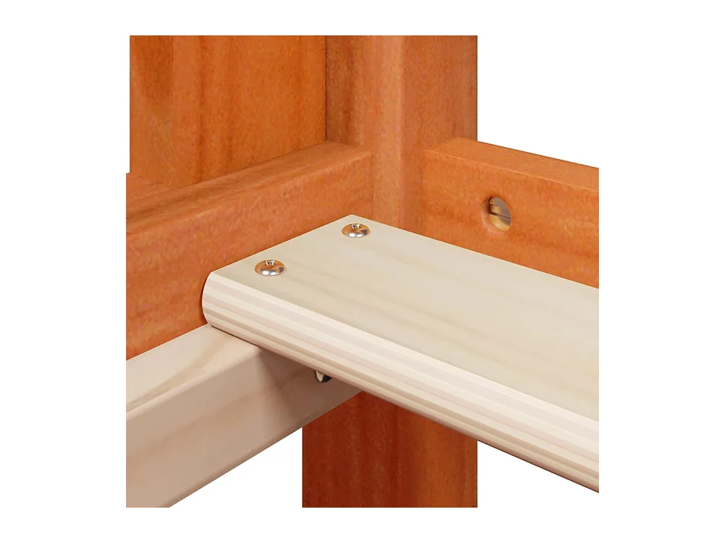 Hoogslaper zonder matras bruin gewaxt 90x200 cm massief grenenhout