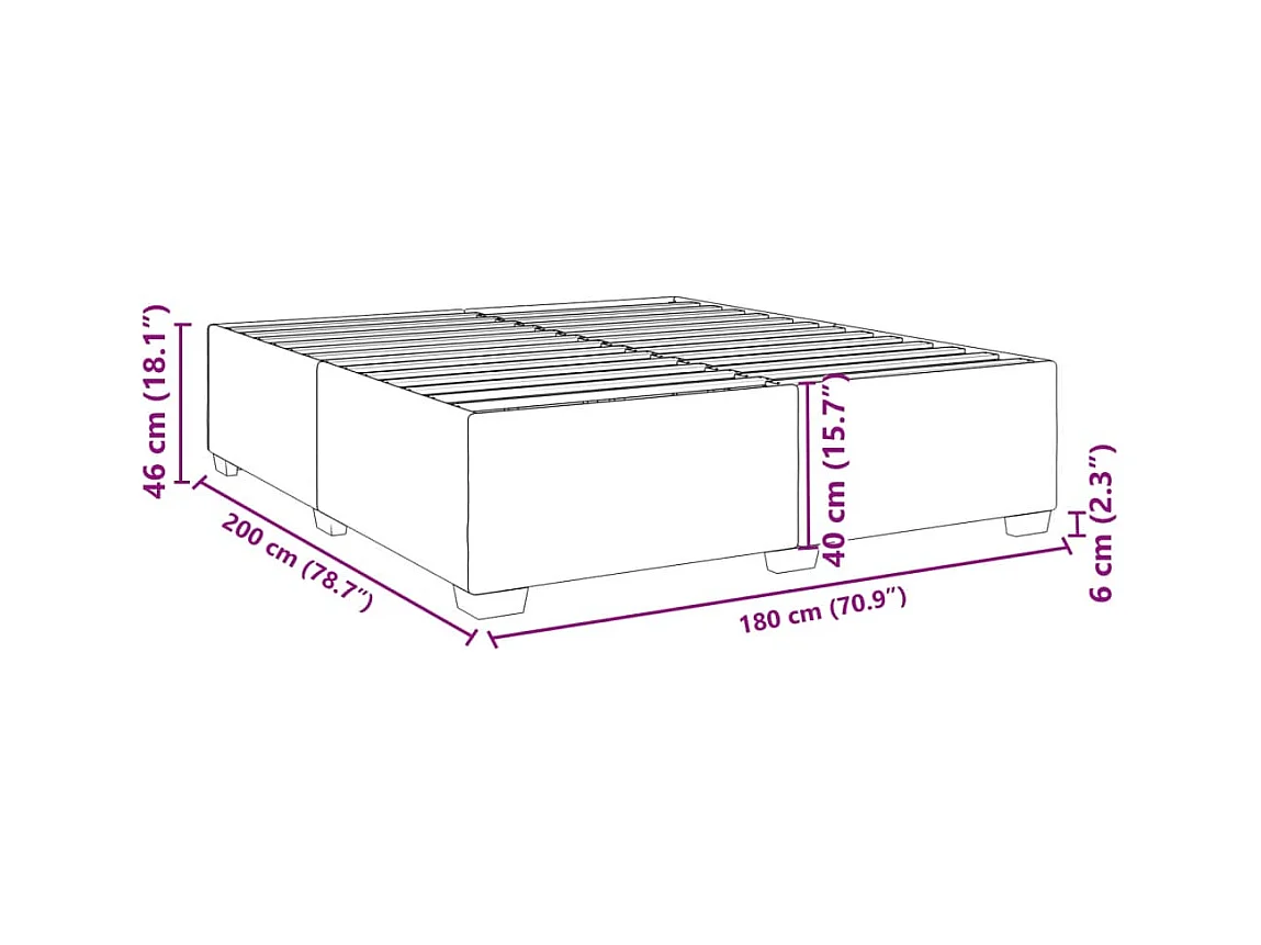 Bedframe zonder matras donkergrijs 180x200 cm fluweel