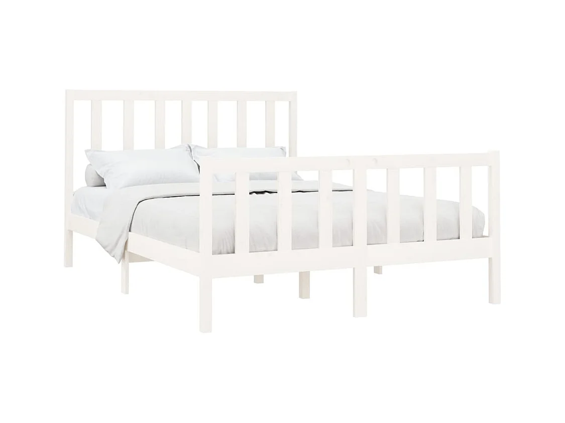 Struttura letto senza materasso bianco 140x200 cm in legno massello di pino