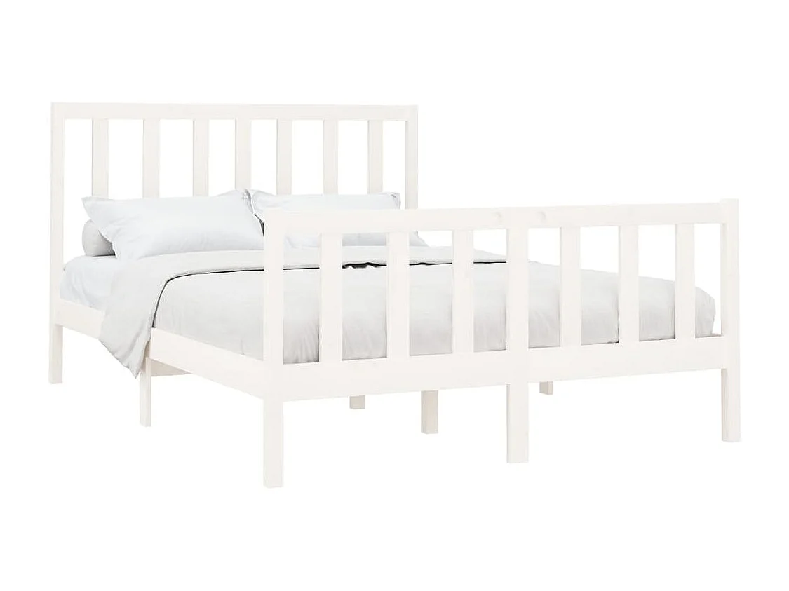 Struttura letto senza materasso bianco 140x200 cm in legno massello di pino