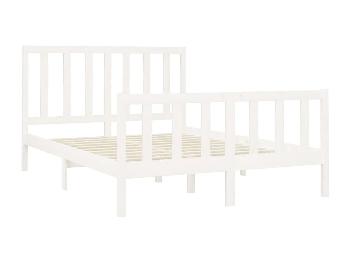 Struttura letto senza materasso bianco 140x200 cm in legno massello di pino