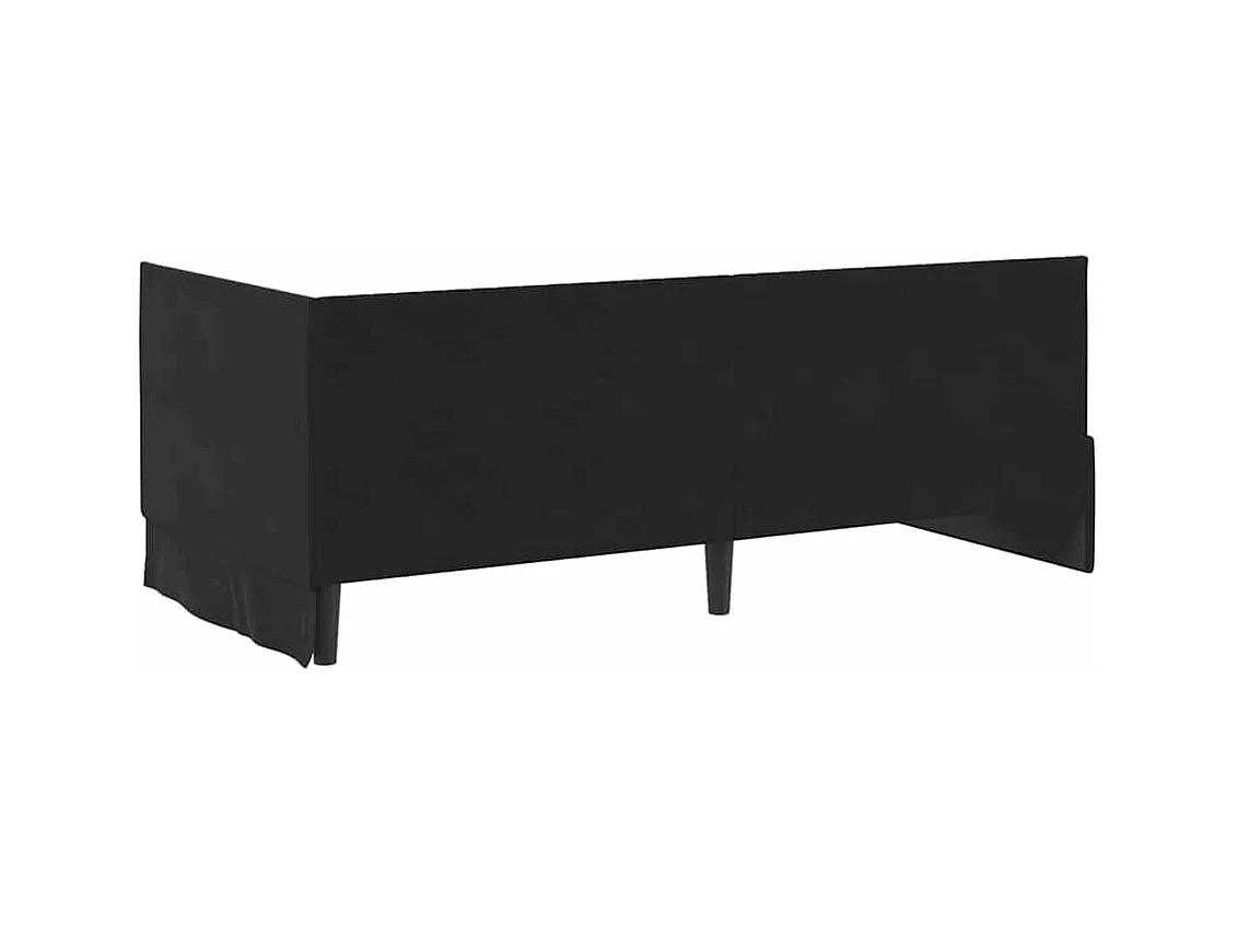 Hoekbedframe met hoofdbord Zwart 90 x 190 cm Fluweel