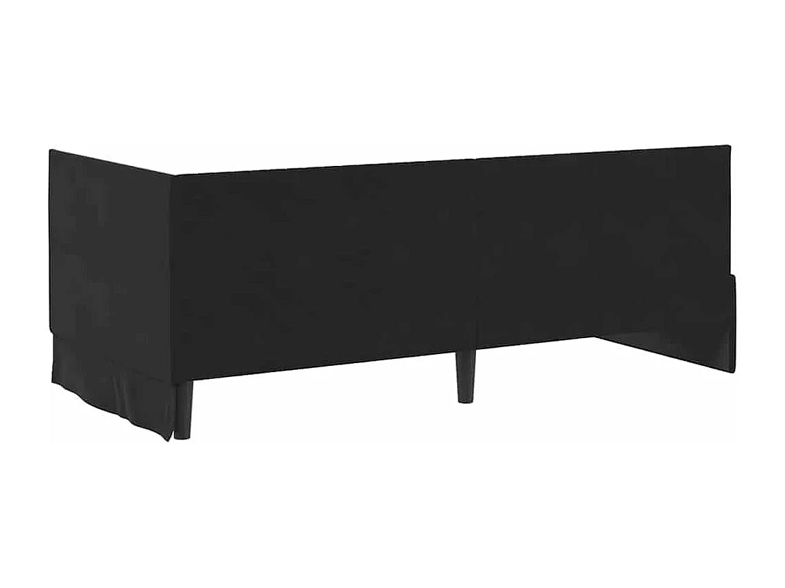 Cadre de lit d'angle avec tête de lit Noir 90 x 190 cm Velours