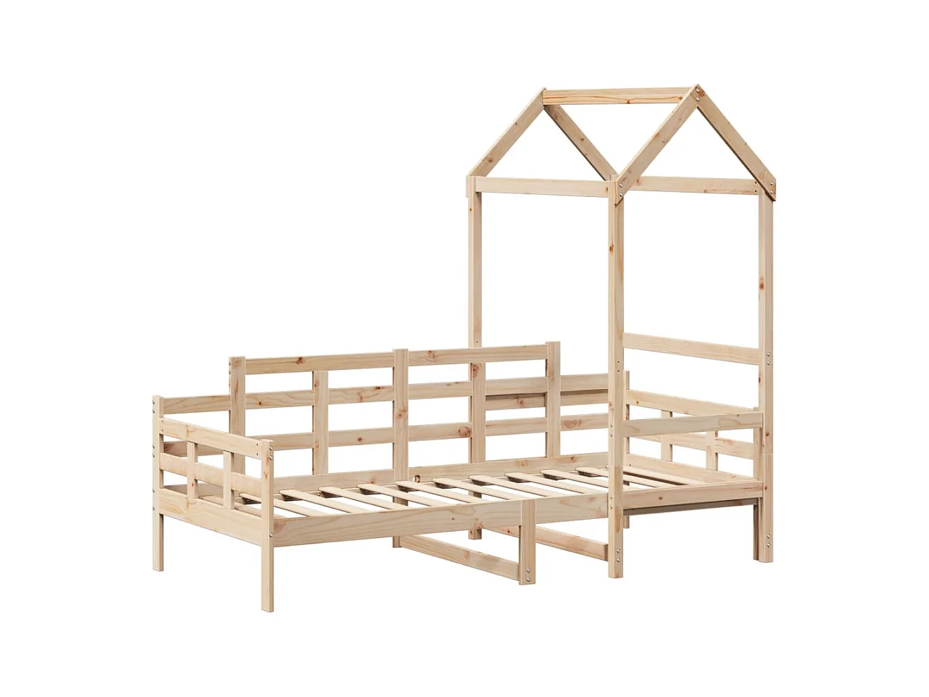 Cama de día con techo sin colchón 80x200 cm madera maciza