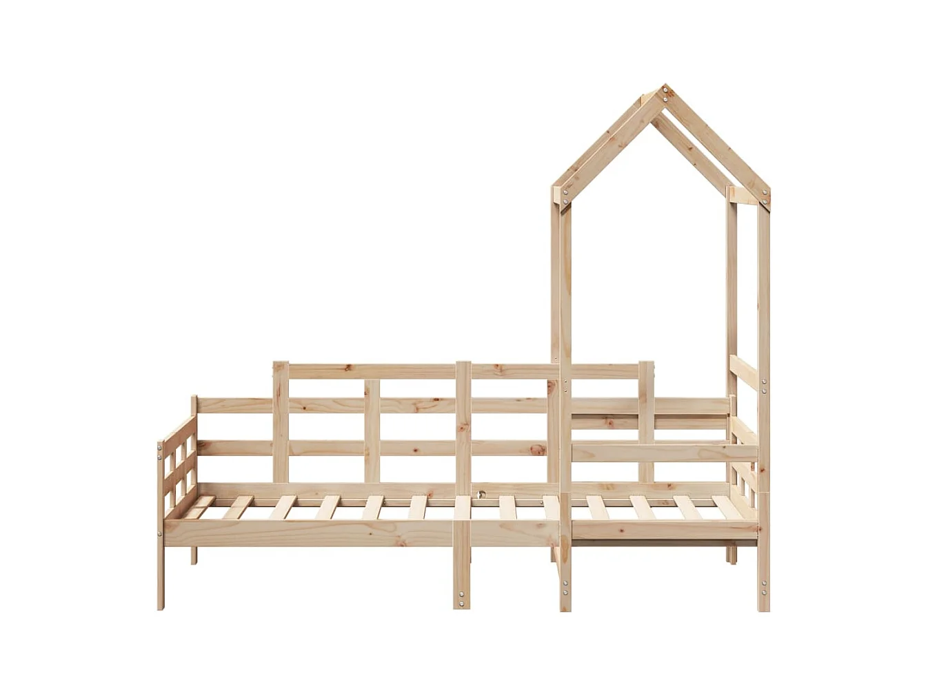 Cama de día con techo sin colchón 80x200 cm madera maciza