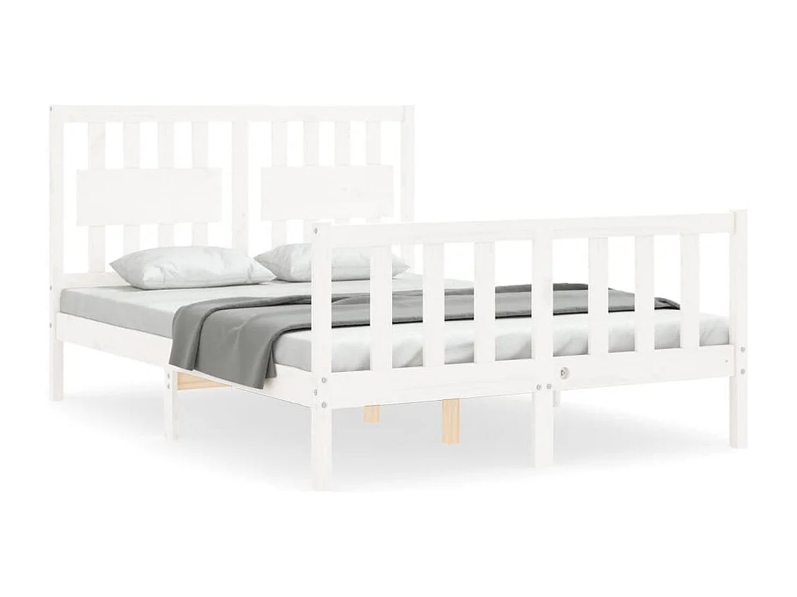 Bedframe zonder matras wit 140x190 cm massief grenenhout