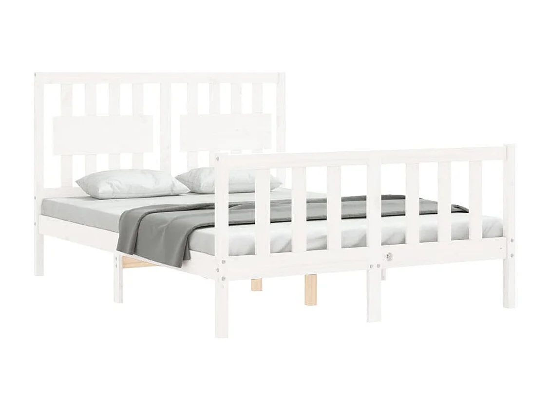 Bedframe zonder matras wit 140x190 cm massief grenenhout
