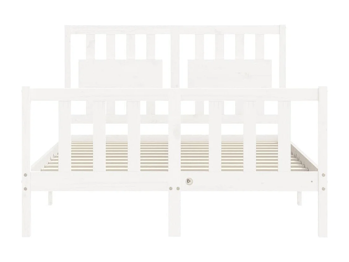 Bedframe zonder matras wit 140x190 cm massief grenenhout