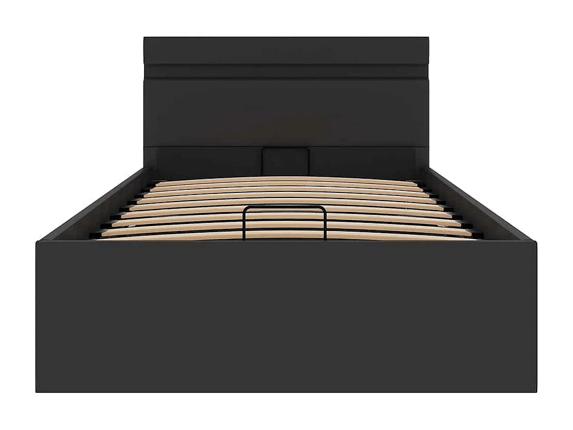Hydraulisch opbergbedframe zonder matras met LED zwart