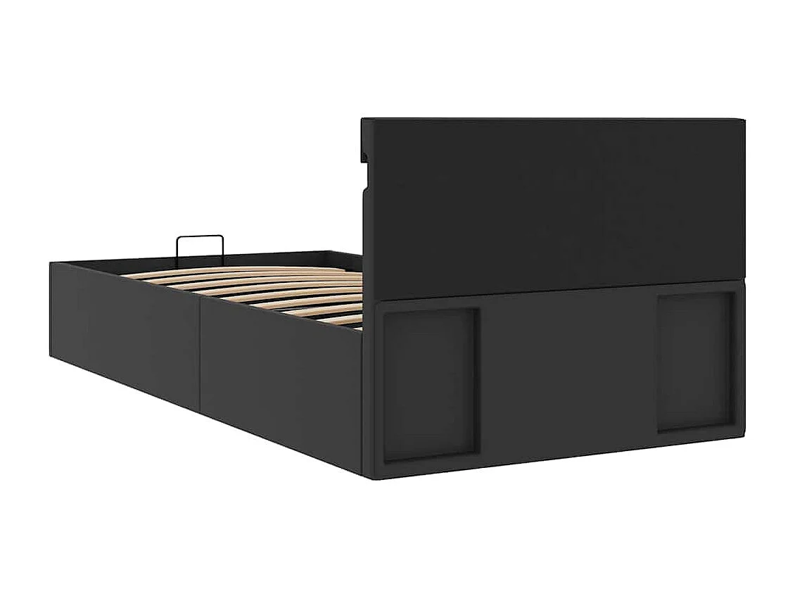 Hydraulisch opbergbedframe zonder matras met LED zwart