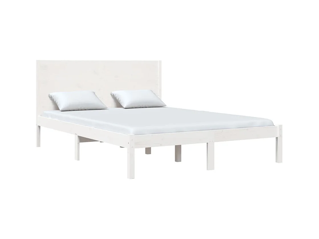 Bedframe zonder matras wit 140x190 cm massief grenenhout