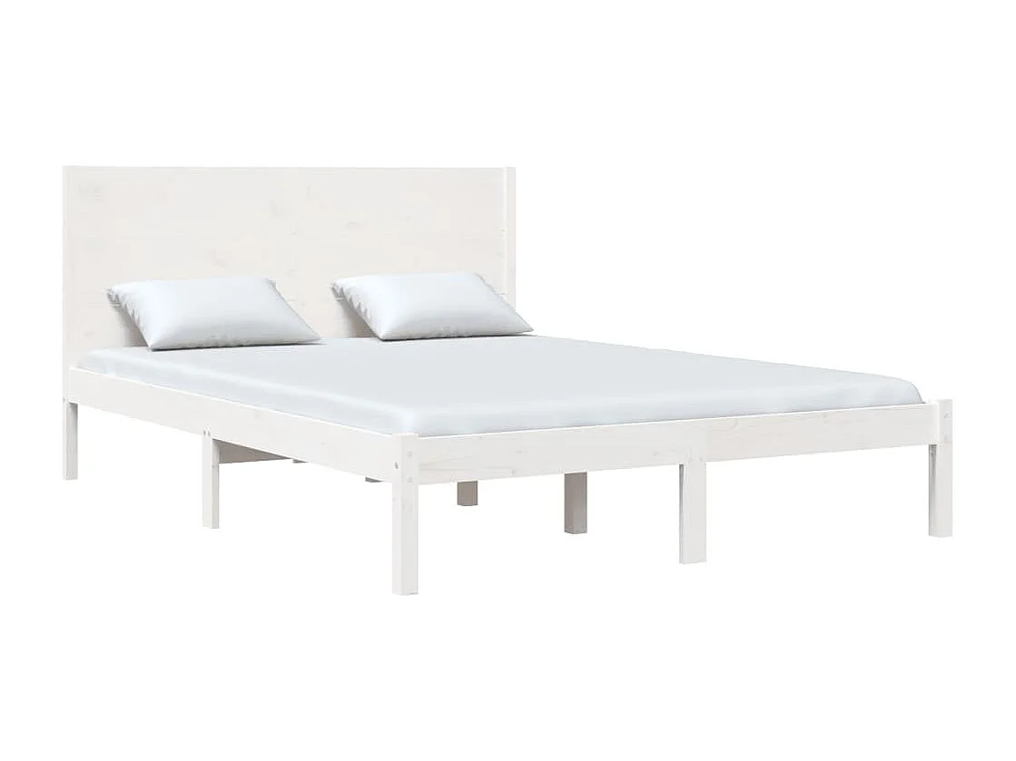 Cadre de lit sans matelas blanc 140x190 cm bois de pin massif