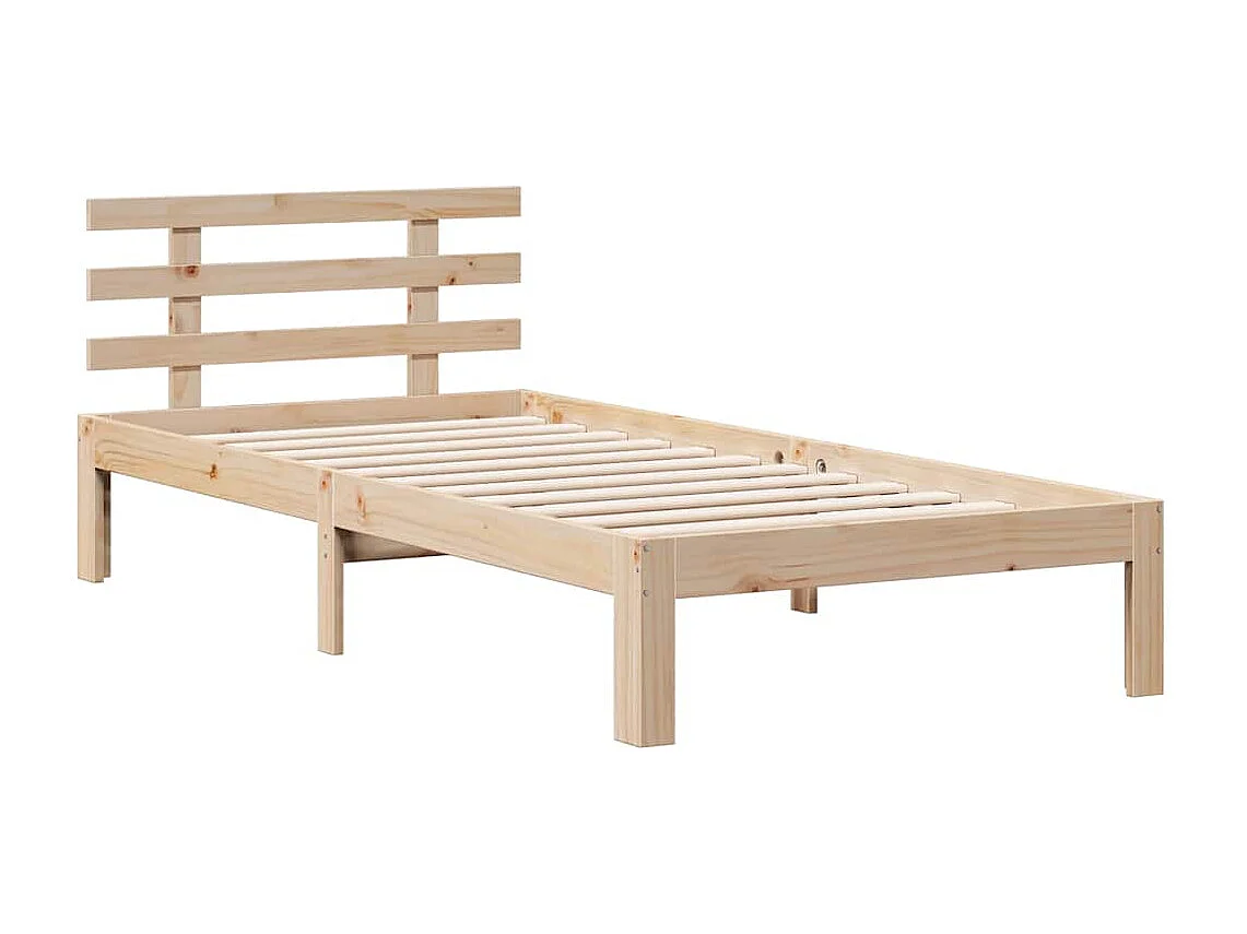 Lit bibliothèque sans matelas 75x190 cm bois de pin massif
