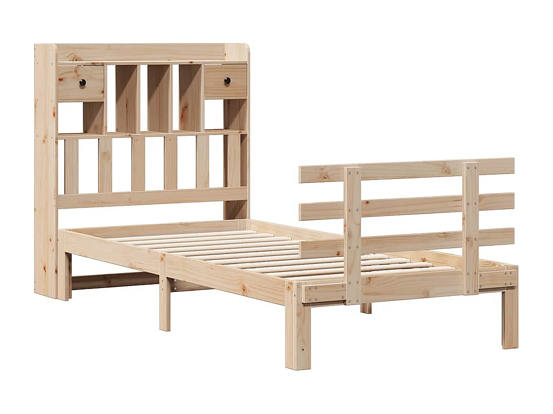 Bibliotheksbett ohne Matratze 75x190 cm Massivholz Kiefer
