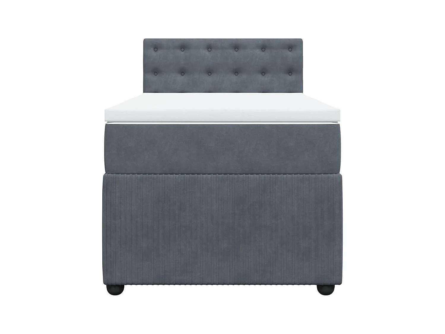 Somier de láminas y colchón Terciopelo Gris oscuro 90x190 cm