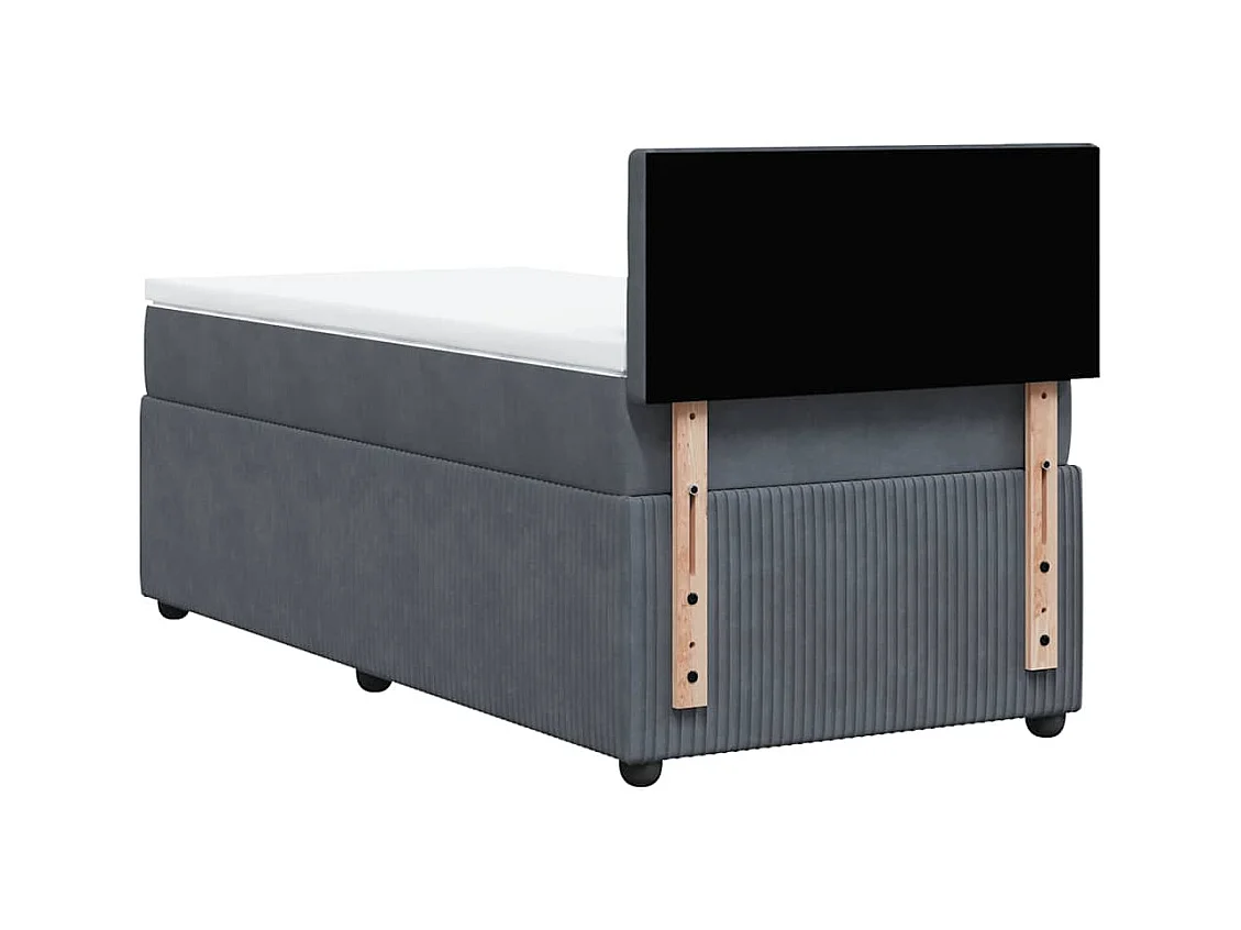 Somier de láminas y colchón Terciopelo Gris oscuro 90x190 cm